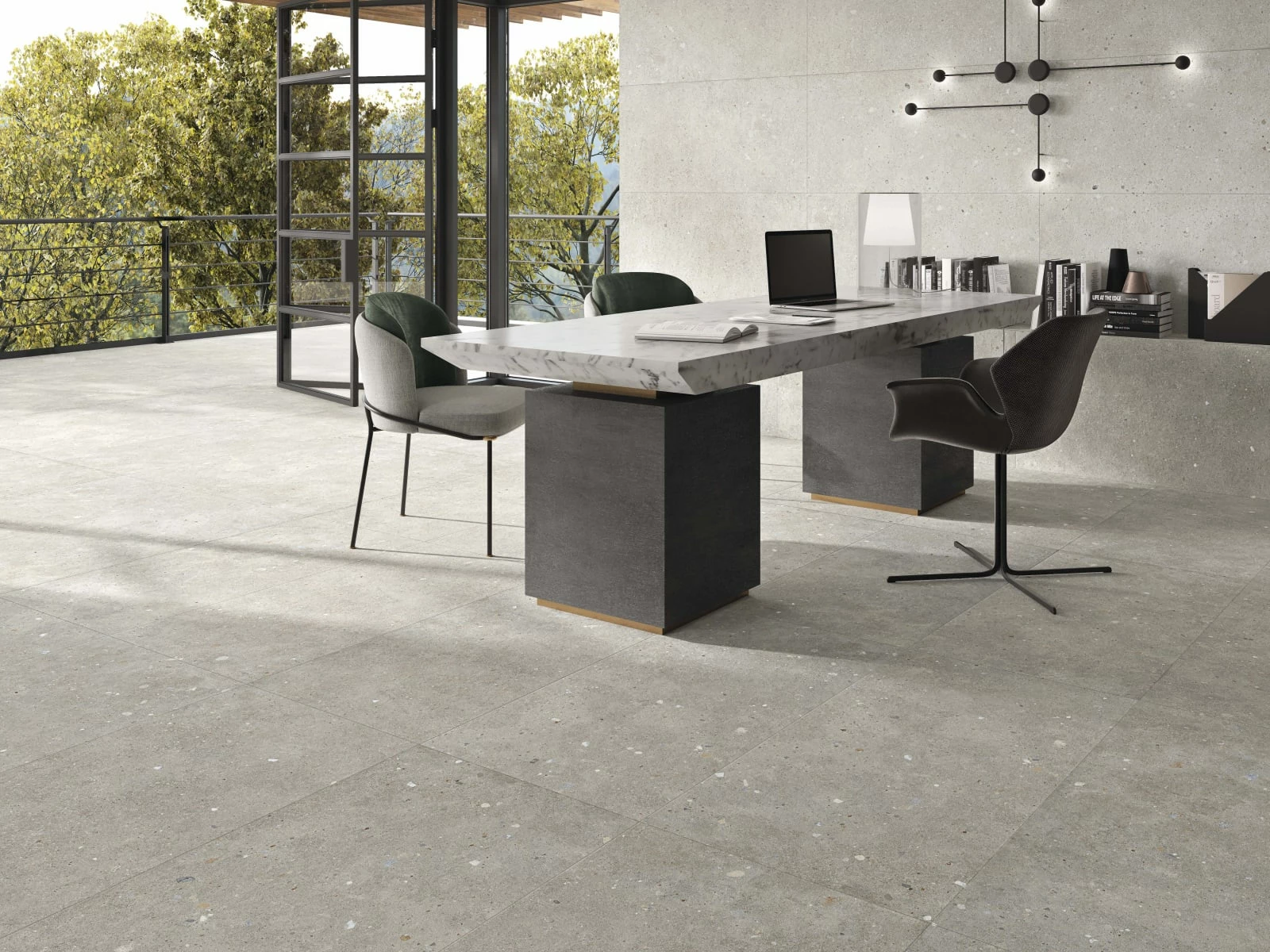 Glamstone Grey 75x75 Rectified InOut 4 Glamstone Grey 75x75 Rectified InOut - Bilde 2