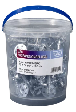 BAC Ekspansjonsplugg 8mm 120stk 30x60mm