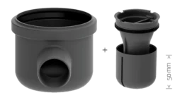 -Utløpshus Hjørne Vannrett Ø50Mm